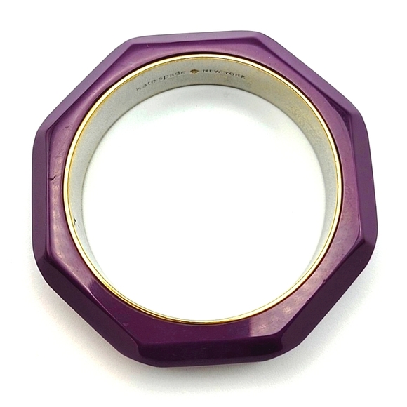 Kate Spade NEW YORK Octagon Violet Fasion Bangle Bracelet Lucite Jewelry - Picture 2 of 7